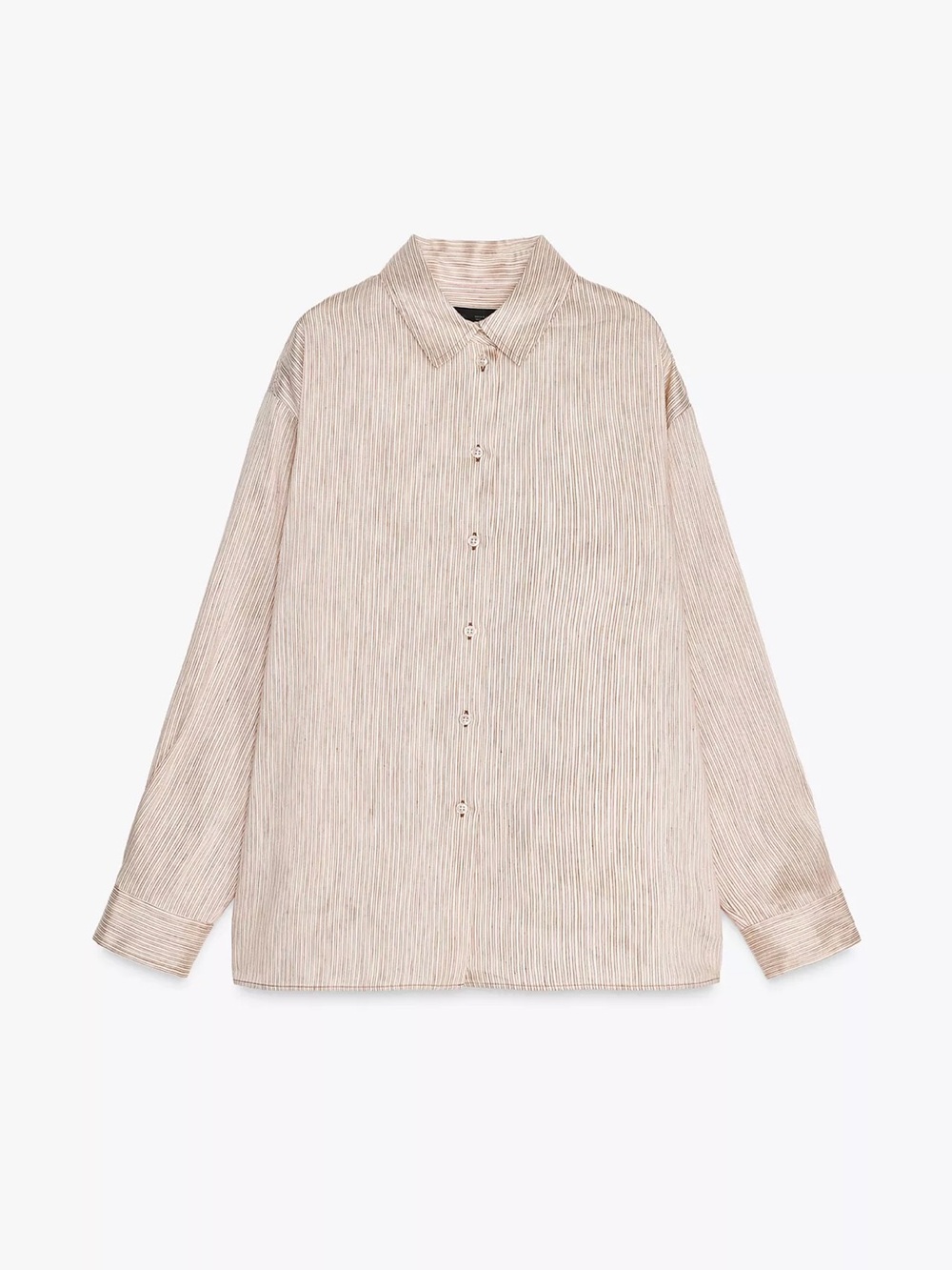 Zara ZW COLLECTION OVERSIZED LINEN BLEND SHIRT